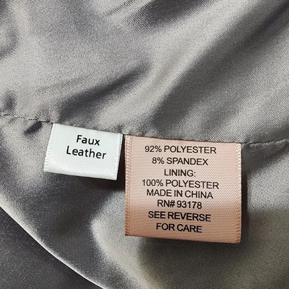 PHILOSOPHY Gray Faux Leather Notched Lapel Jacket Size S - Picture 9 of 10